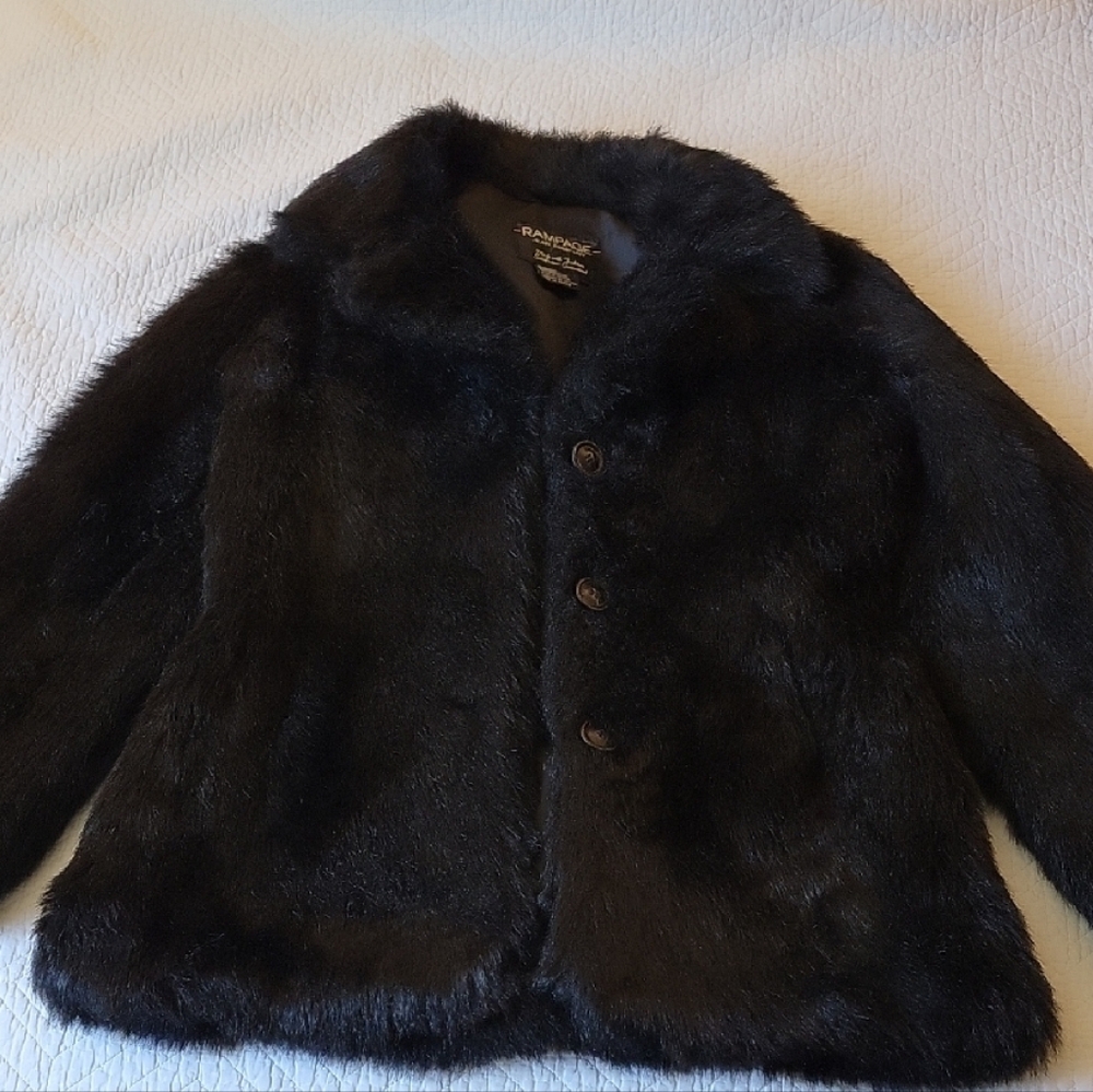 Black Faux Fur Coat